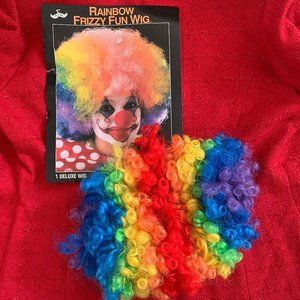 Five Star Deluxe Rainbow Pride Curly Afro Clown Masquerade Carnival Fantasy Wig